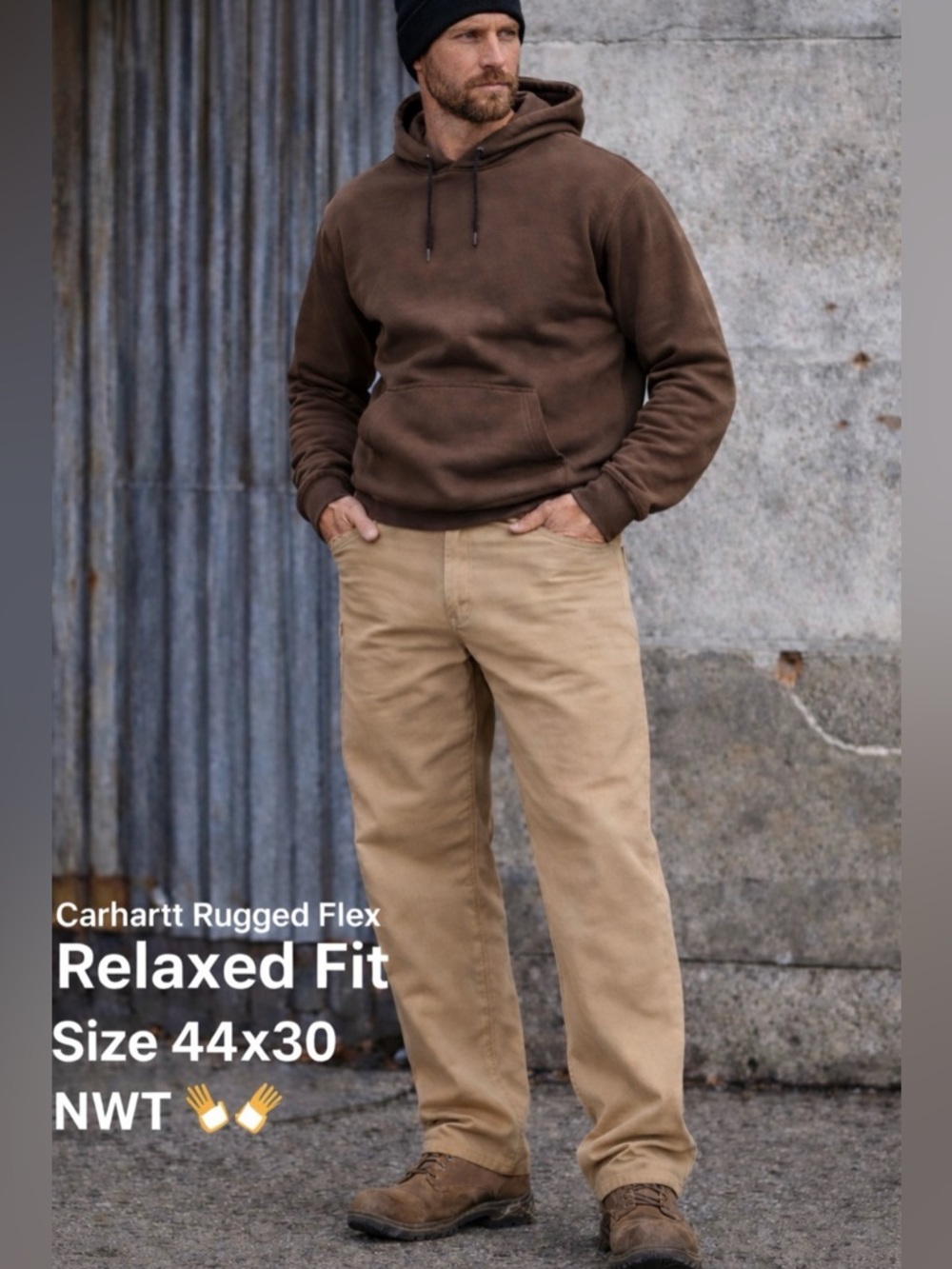 Carhartt Rugged Flex Pants 44x30 Relaxed Fit Canvas Work Tan NWT (BN2291-M)